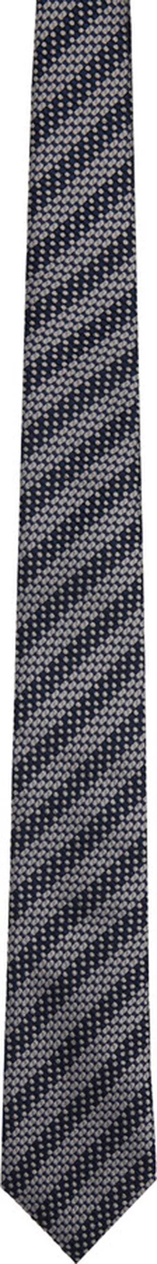 ZEGNA Gray & Blue Jacquard Tie