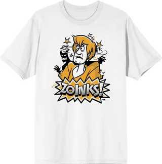 Scooby Doo Shaggy and Zoinks Men’s White Graphic Tee - XXL