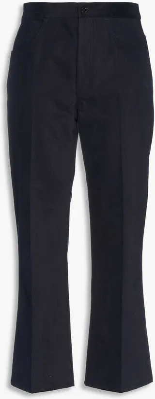 Lenhard washed cotton-twill kick-flare pants