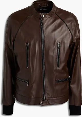 Leather biker jacket