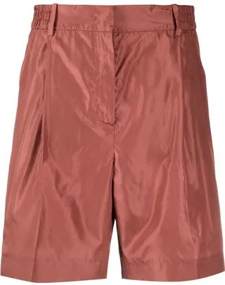 High-Waisted Silk Shorts
