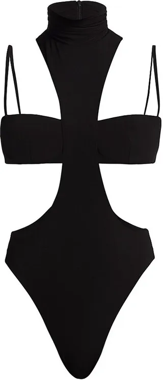 Mock Turtleneck Cut-Out Bodysuit