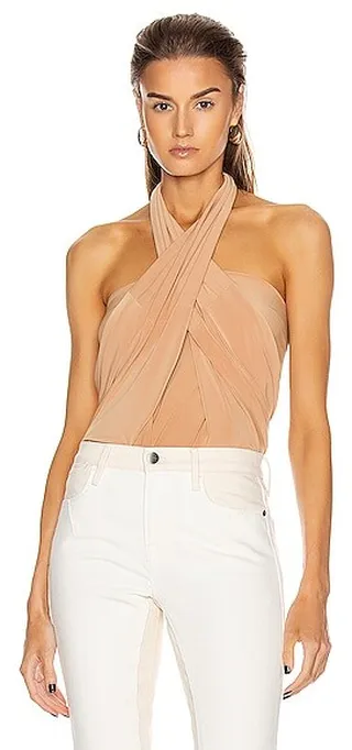 Norma Kamali All In One Bodysuit in Nude