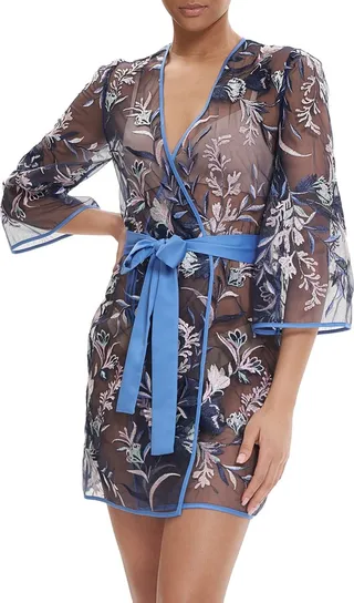 Shannon Embroidered Sheer Robe