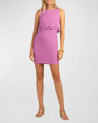 Posey Scalloped Cutout Crepe Mini Dress