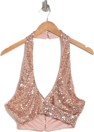 Sequin Halter Top
