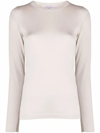 Metallic Cashmere-Blend Knit Top