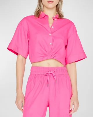Cropped Twist-Front Shirt