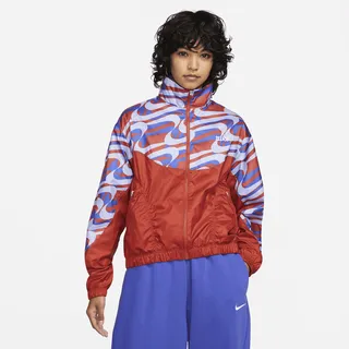 Women's Nike Sportswear Icon Clash Woven Allover Print Jacket in Red