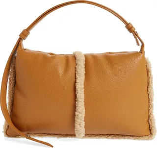 Medium Faux Shearling Puffin Bag