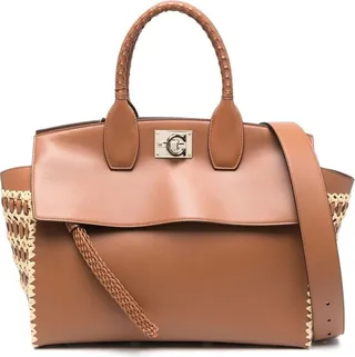 Studio Soft raffia-detailing tote bag
