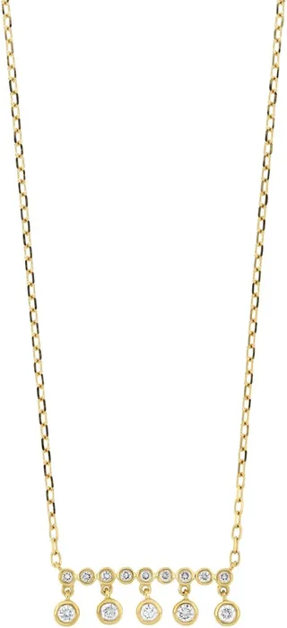 Monaco Dangling Diamond Bezel Necklace