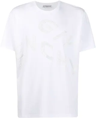 refracted oversized embroidered logo T-shirt