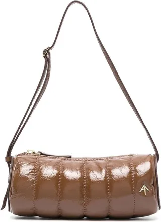 Cylinder high-gloss shoulder bag