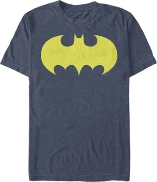 Men's Batman Logo Classic Wing T-Shirt - Navy Blue Heather - Large
