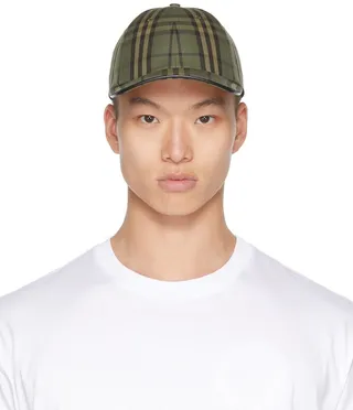 Burberry Green Vintage Check Baseball Cap
