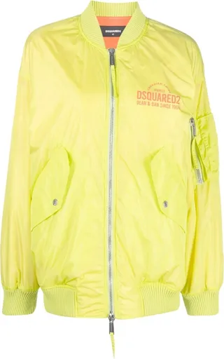 Logo-Print Zip-Up Bomber Jacket