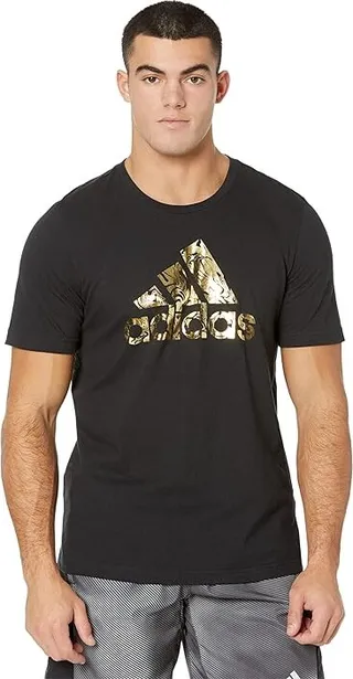 adidas Liquid Foil Badge Of Sport Tee (Black) Men's Clothing