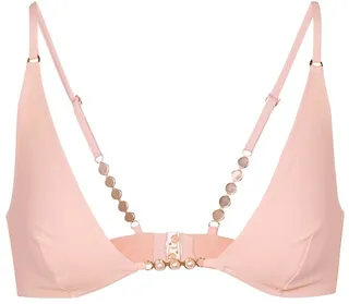 Embellished triangle bikini top