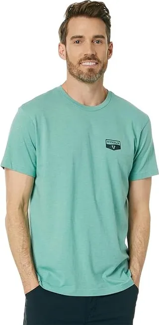VISSLA Wavy Heather Short Sleeve Tee (Jade Heather) Men's Clothing