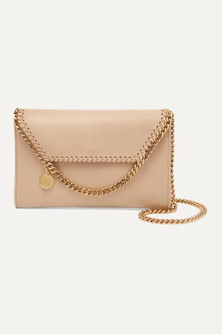Stella McCartney - The Falabella Mini Faux Brushed-leather Shoulder Bag - Off-white