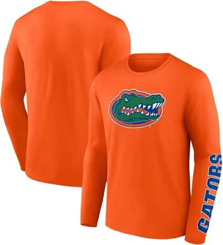 Men's Fanatics Branded Orange Florida Gators Double Time 2-Hit Long Sleeve T-shirt