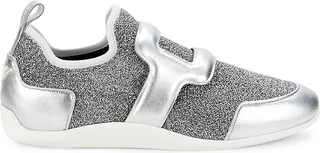Metallic Leather Slip-On Sneakers