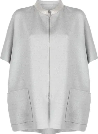 Front Zip-Fastening Poncho