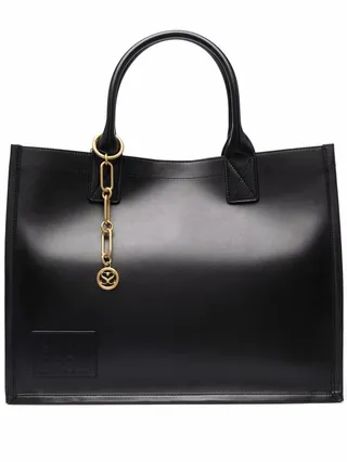Chain-Embellished Tote Bag