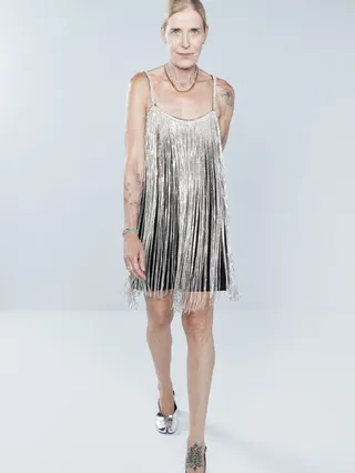 Crystal Fringe Mini Slip Dress