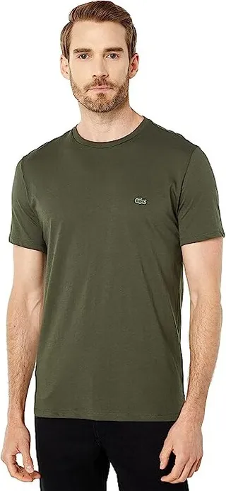 Lacoste Short-Sleeve Pima Jersey Crewneck T-Shirt (Baobab) Men's T Shirt