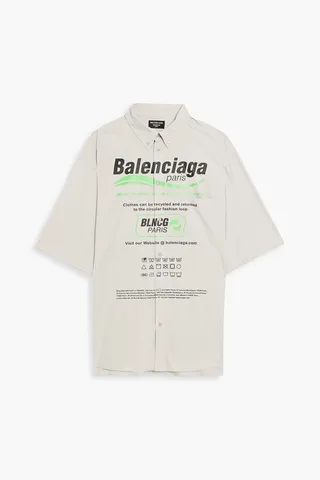 Printed cotton-poplin shirt