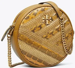 Kira Chevron Snakeskin Circle Bag
