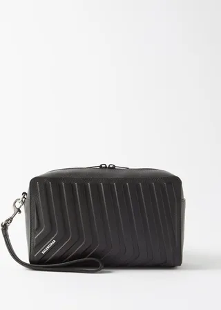Car-embossed Leather Pouch