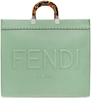 Fendi Sunshine Logo Embossed Medium Shopper Bag