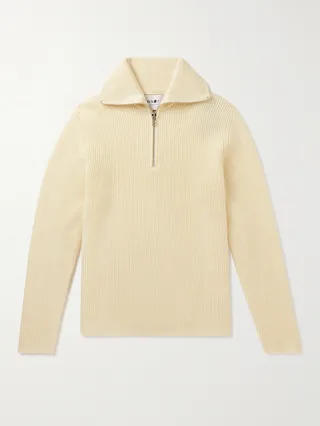 Holger 6336 Ribbed Wool Half-Zip Sweater