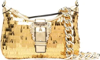 Sequinned Buckle-Detail Shoulder Strap