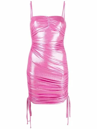 Metallic-Finish Sleeveless Dress