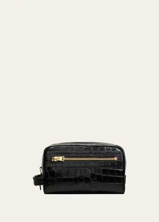 Men's Leather Zip Toiletry Case