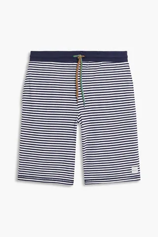 Striped cotton-piqué shorts