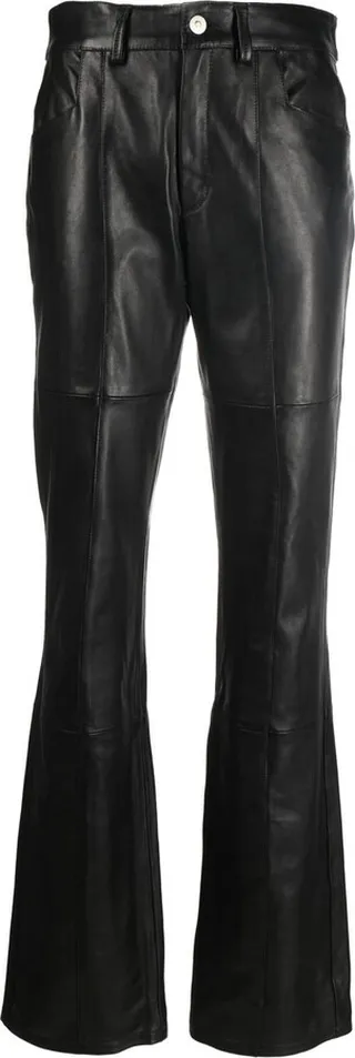 Leather Straight-Leg Trousers
