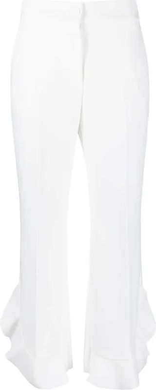 Flared-Trim Cropped Trousers