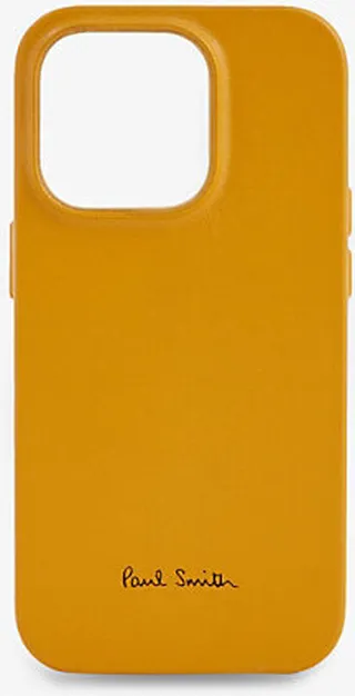 Mens Ochre Yellow x Native Union Iphone 14 Pro Leather Phone Case