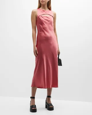 Aurem Silk Cut-Out Slip Dress