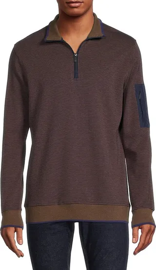 Quarter Zip Striped Pullover