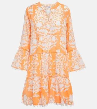 Printed cotton minidress