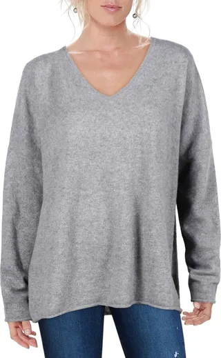 Womens Cashmere Pullover V-Neck Sweater