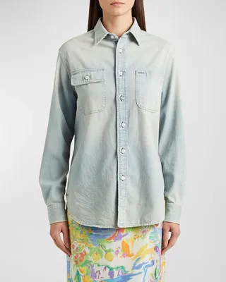 Tamia Denim Button-Front Shirt