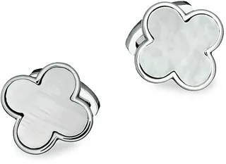 Sterling Silver Mother-Of-Pearl Clover Cufflinks
