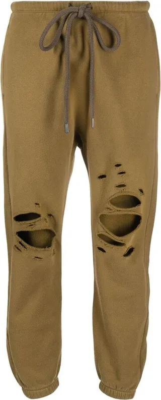 Distressed-Detail Track Pants